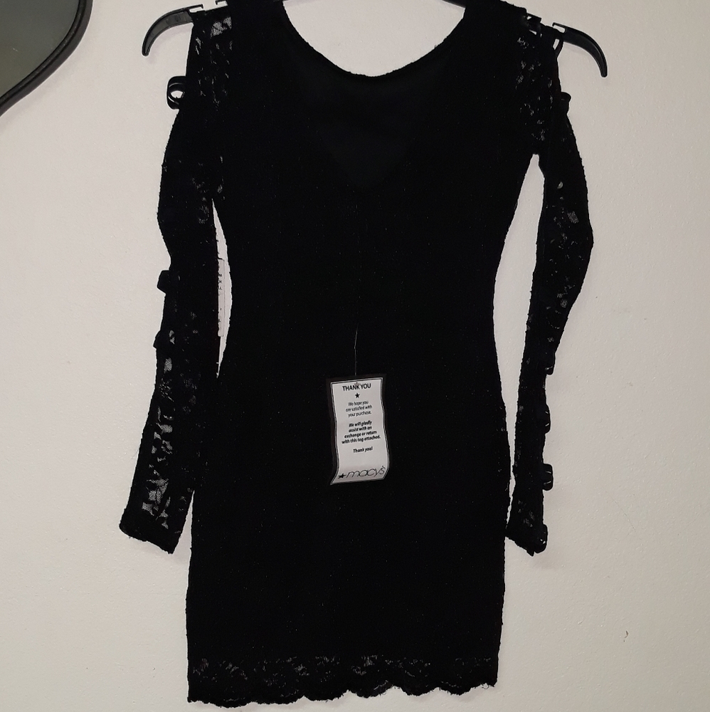 🌼 Imitation Pearl & Lace Bodycon Dress - Picture 2 of 5